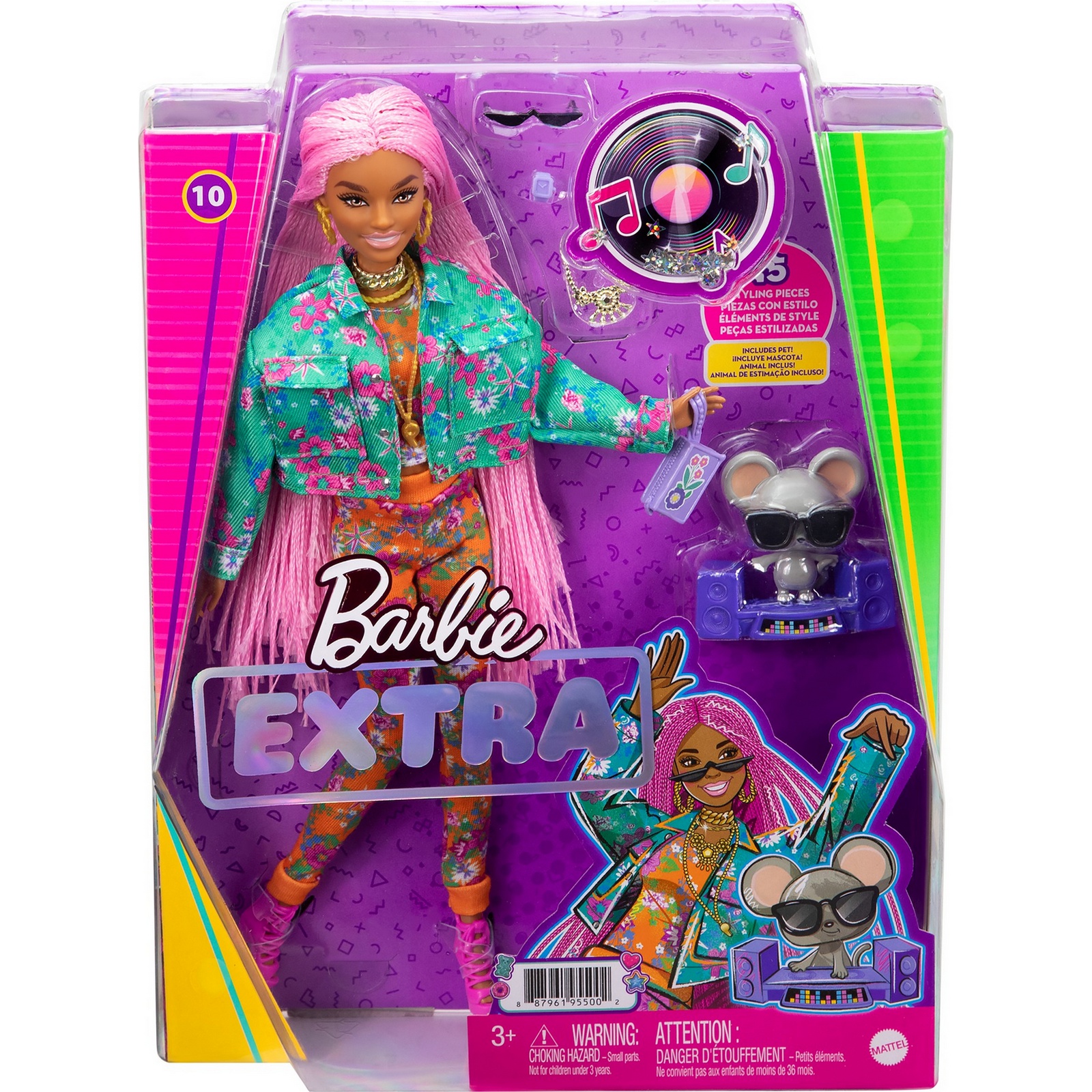 Кукла Barbie Экстра с розовыми косичками GXF09