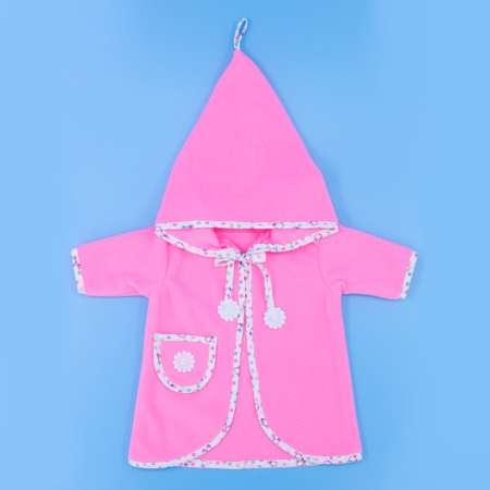 Халат Модница для пупса 43-48 см из флиса 6100 розовый-белый