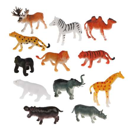 Фигурки животных Наша Игрушка набор игровой для развития и познания 12 зверят