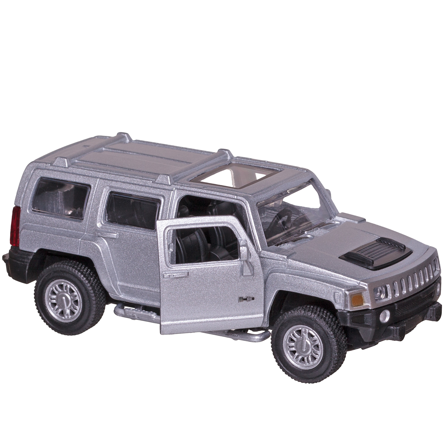 Автомобиль Abtoys Hummer MSZ 1:43 инерционный серебряный WE-15944S - фото 5