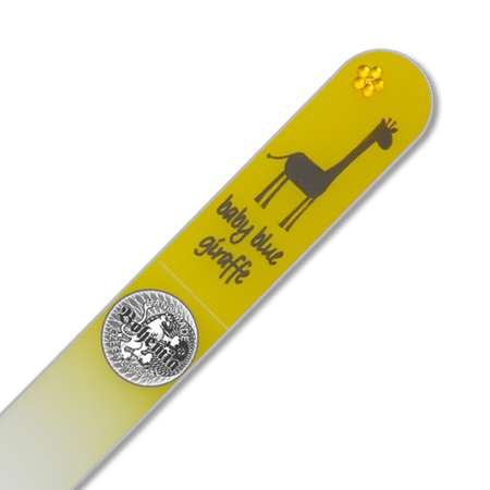 Пилка для ногтей BOHEMIA Czech Glass Nail Files 90 мм жираф желтый фон