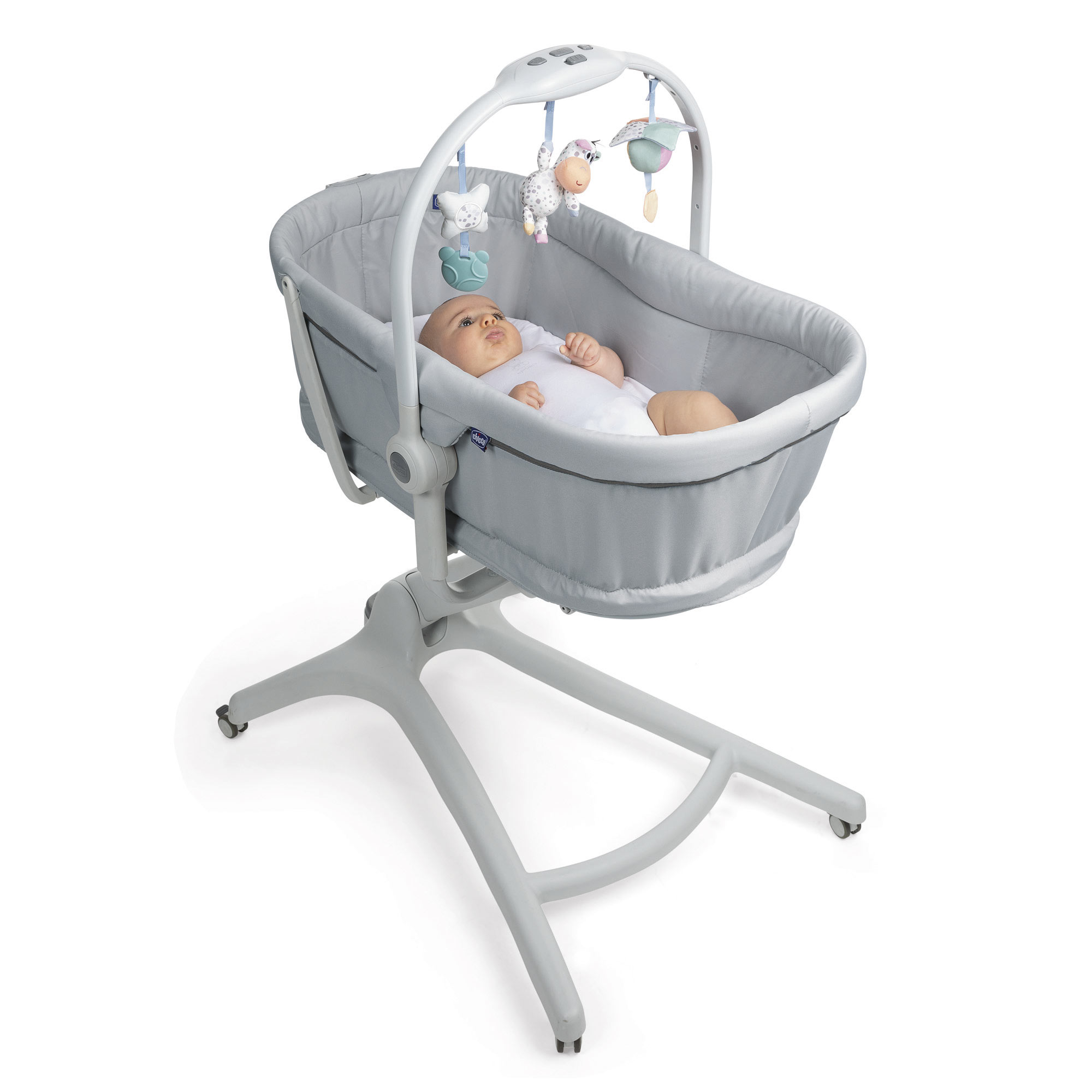 Детская кроватка Chicco Baby Hug 4in1 Grey Re_Lux овальная, (серый) - фото 3