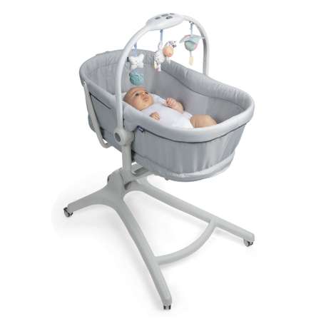 Детская кроватка Chicco Baby Hug 4in1 Grey Re_Lux овальная, (серый)