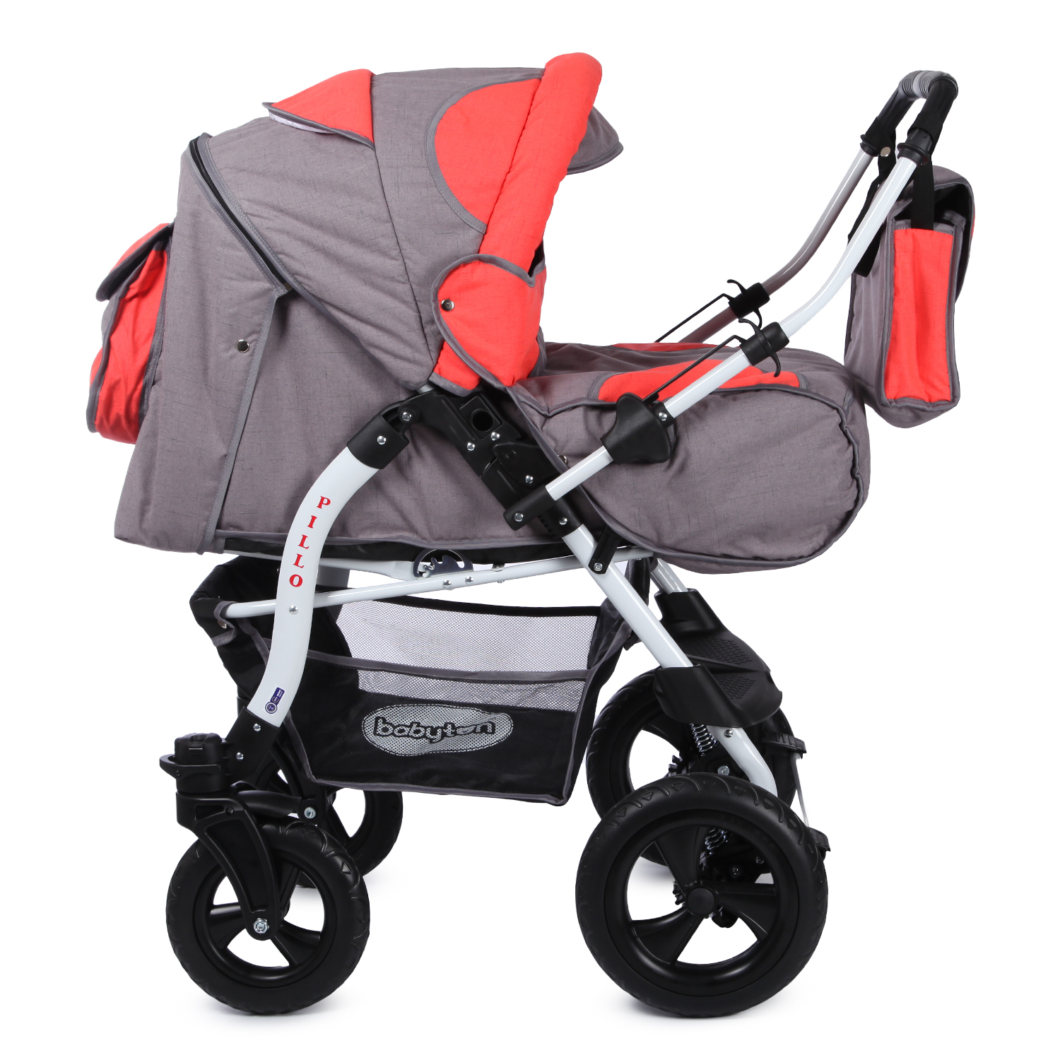 Коляска-трансформер Babyton Pillo OX Grey-Orange - фото 3