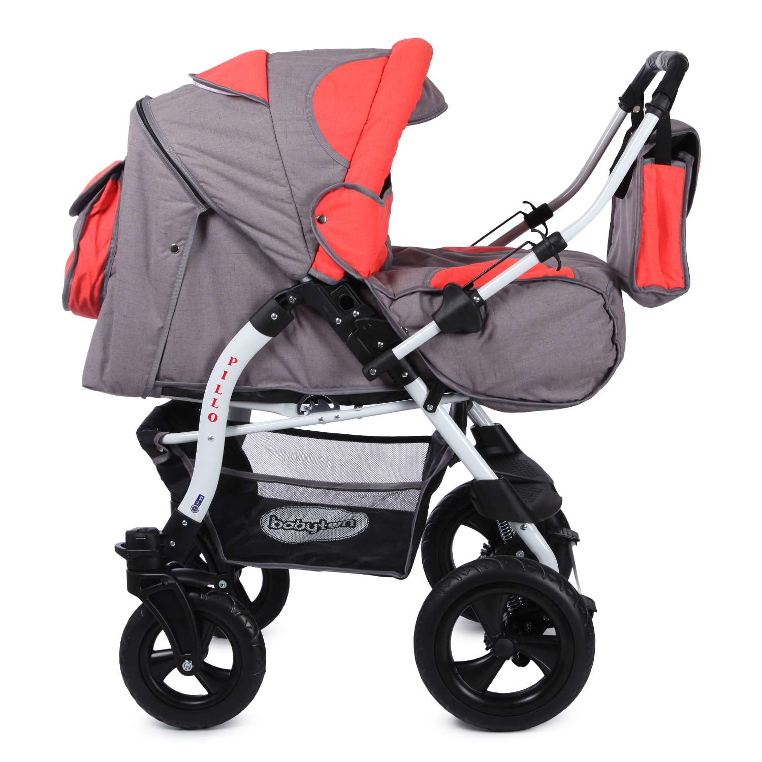 Коляска-трансформер Babyton Pillo OX Grey-Orange - фото 3