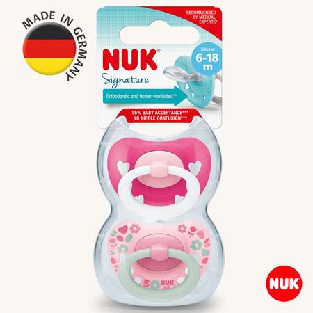 Соска пустышка ортодонтическая силикон Nuk NUK SIGNATURE