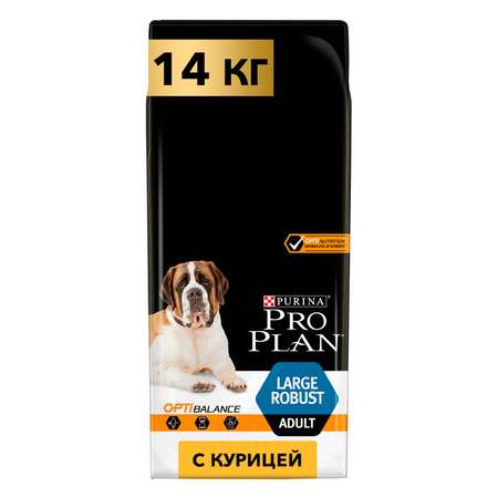 Корм для собак PRO PLAN крупных пород с мощным телосложением с комплексом Optibalan с высоким содержанием курицы 14кг