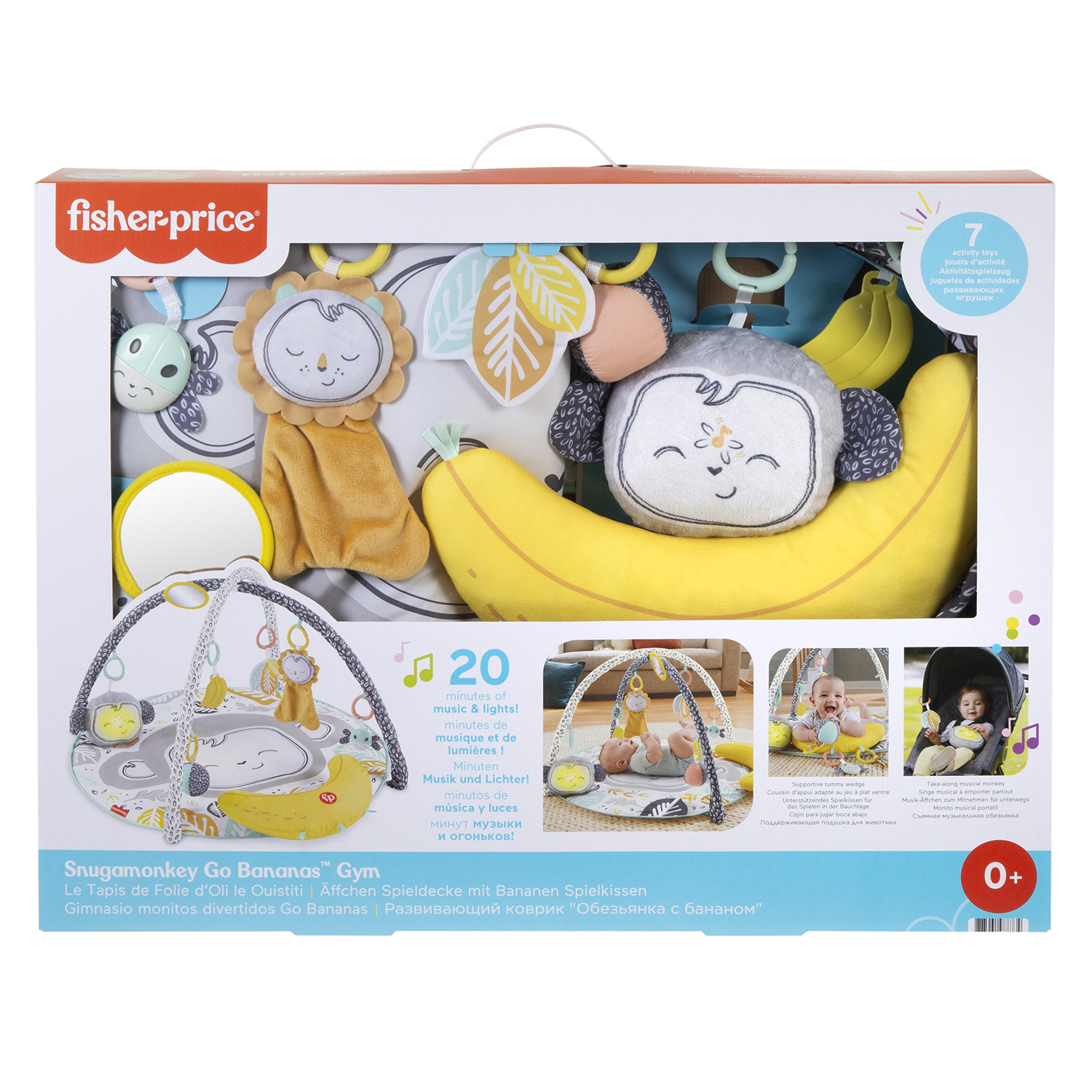 Коврик развивающий Fisher Price Обезьянка с бананом HBG85 купить по цене  2999 ₽ в интернет-магазине Детский мир