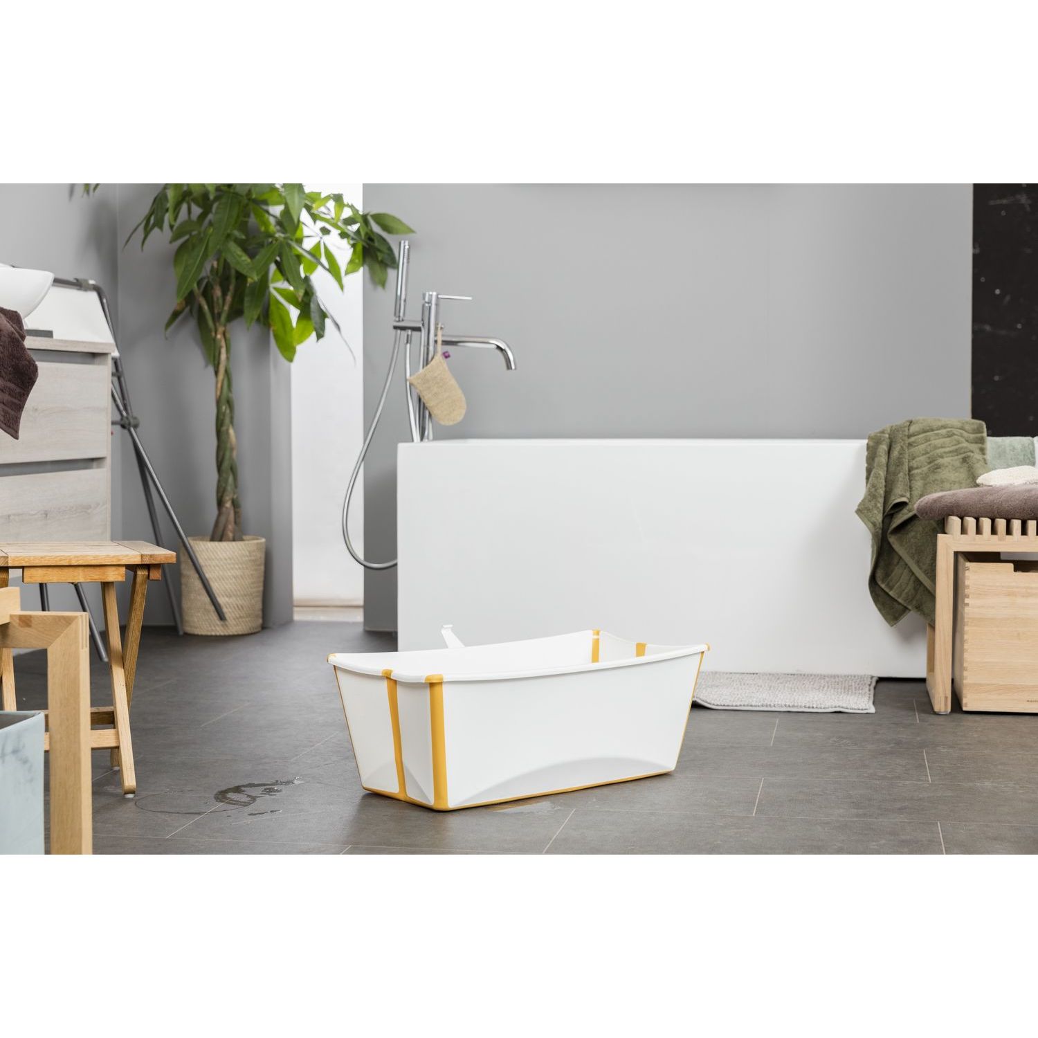 Ванночка Stokke Flexi Bath складная с горкой Желтый - фото 6