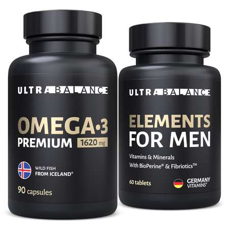 Витамины и минералы для мужчин UltraBalance Elements for men Omega 3 премиум