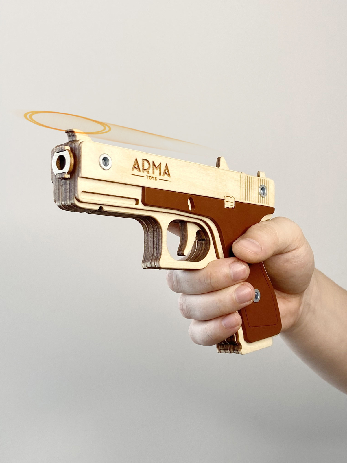 Резинкострел Arma.toys Деревянный пистолет Глок игрушка - фото 1