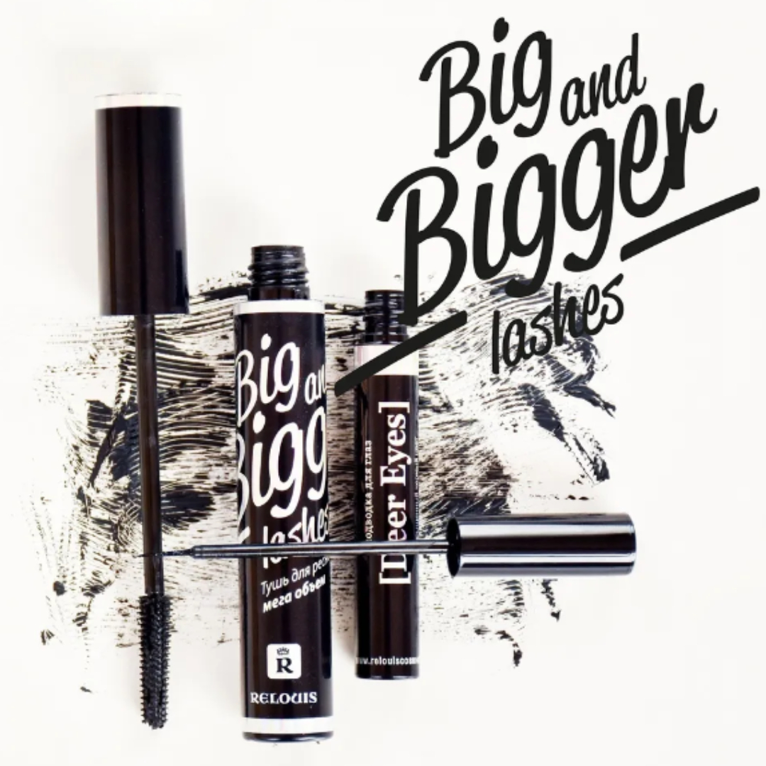 Тушь для ресниц RELOUIS big and bigger lashes удлиняющая объемная и разделяющая 10г - фото 3