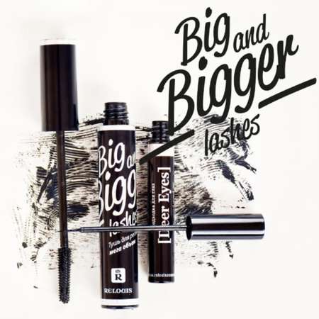 Тушь для ресниц RELOUIS big and bigger lashes удлиняющая объемная и разделяющая 10г