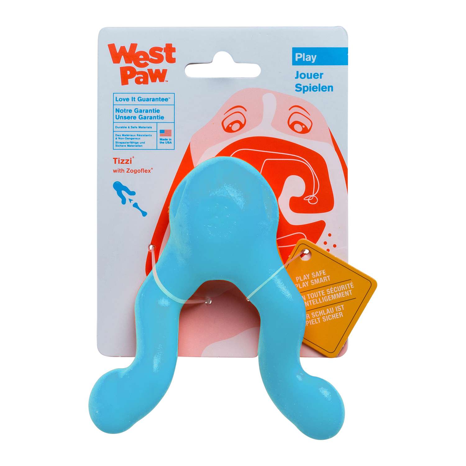 Игрушка для собак West Paw Zogoflex Tizzi Mini для лакомств Голубая - фото 2