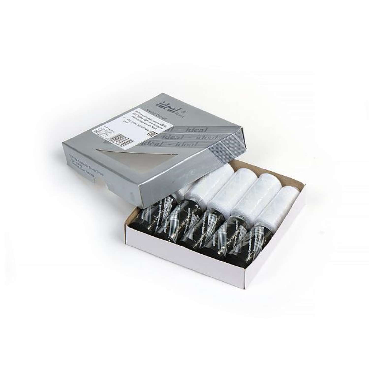 Набор бытовых ниток IDEAL 366 м 40/2 упаковка по 10 шт цвет белый и черный - фото 2