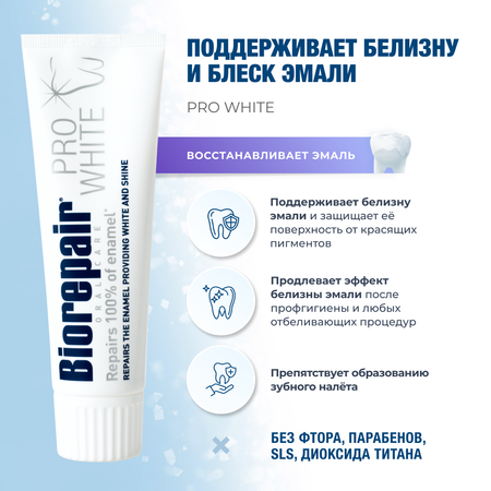 Зубная паста Biorepair Pro White Сохраняющая белизну