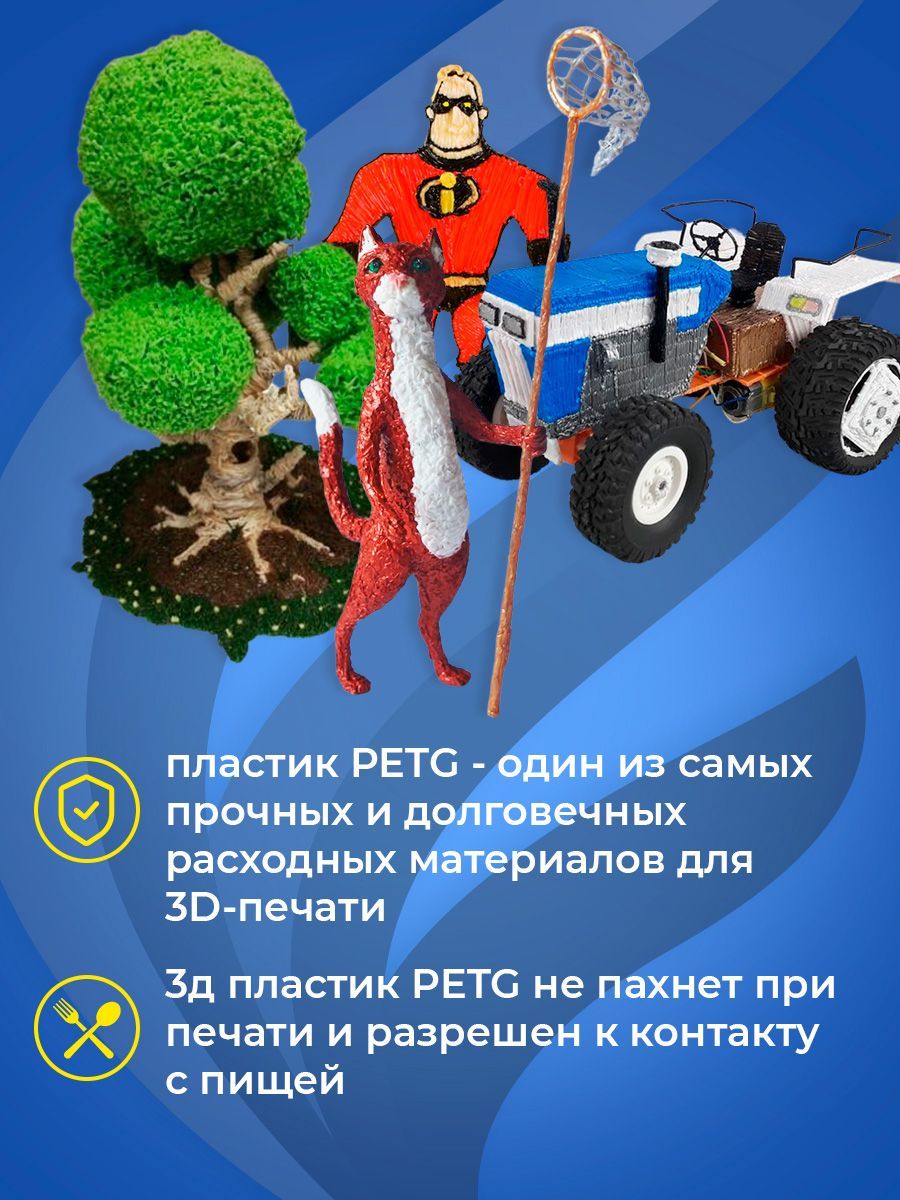 Набор для 3D-ручки PETG Funtasy 5 цветов по 5 метров - фото 7