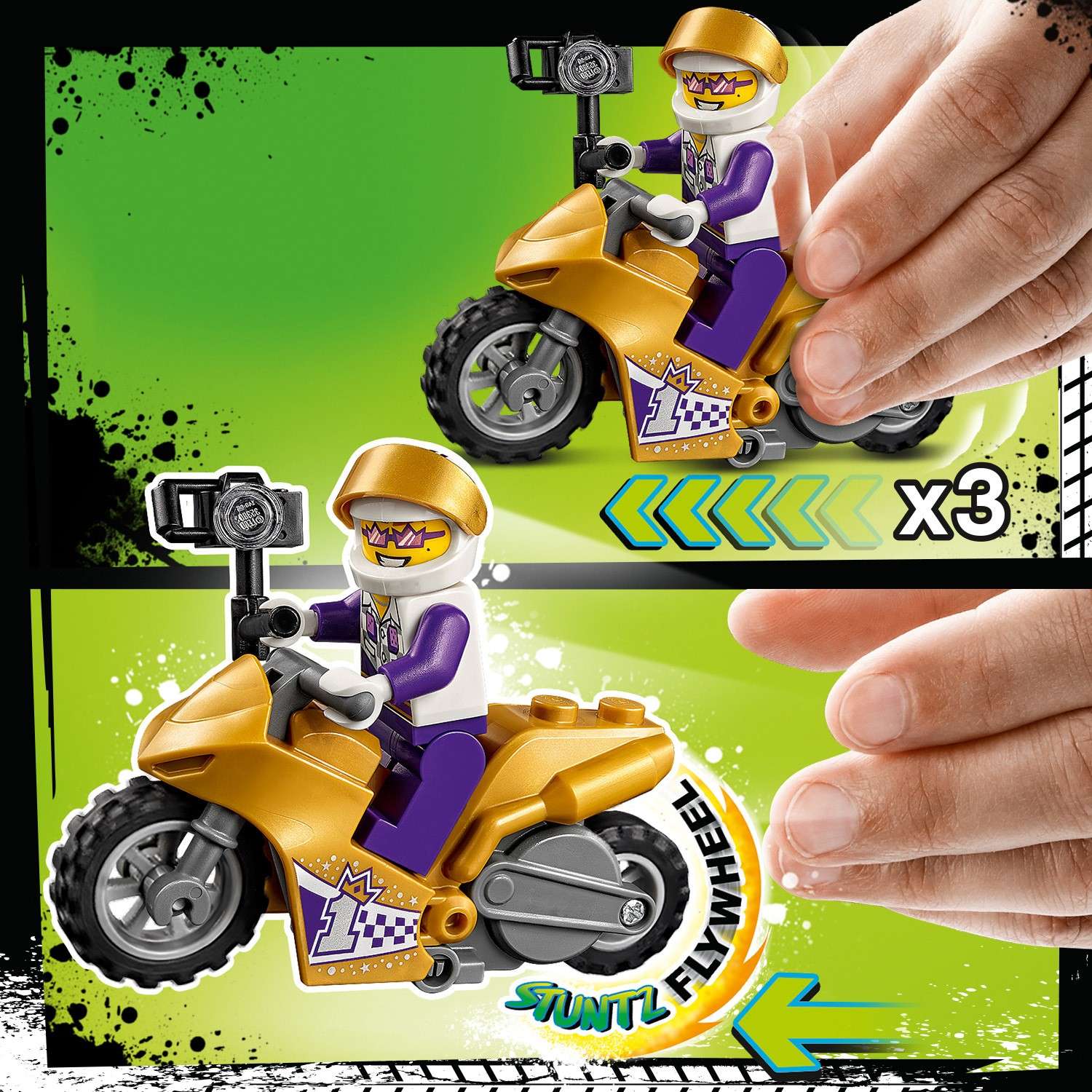 Конструктор LEGO City Трюковый мотоцикл с экшн-камерой 60309 - фото 7