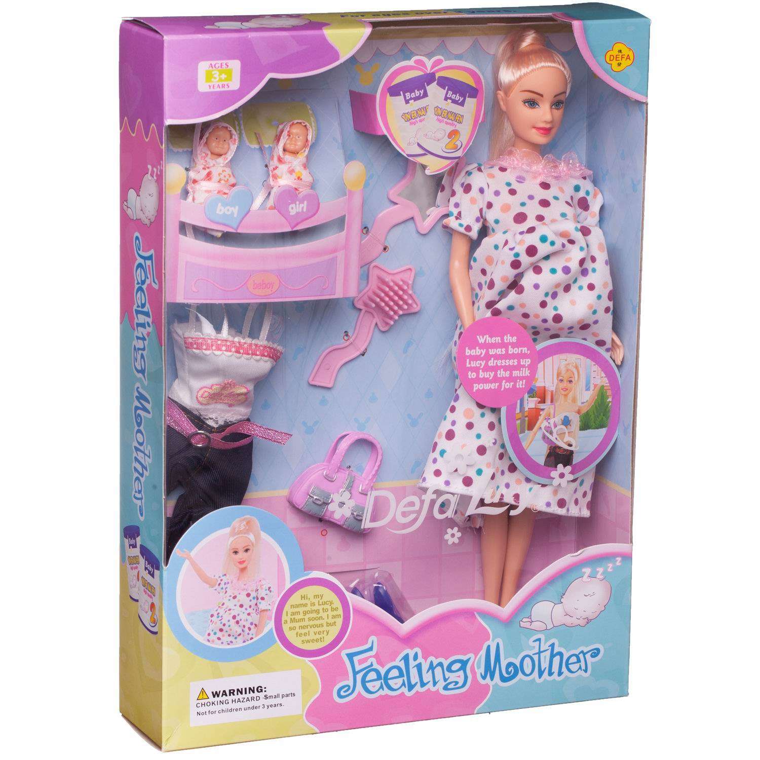 Игровой набор ABTOYS Куклы Defa Lucy Мама с малышами и игровыми предметами 8009d/круги - фото 2