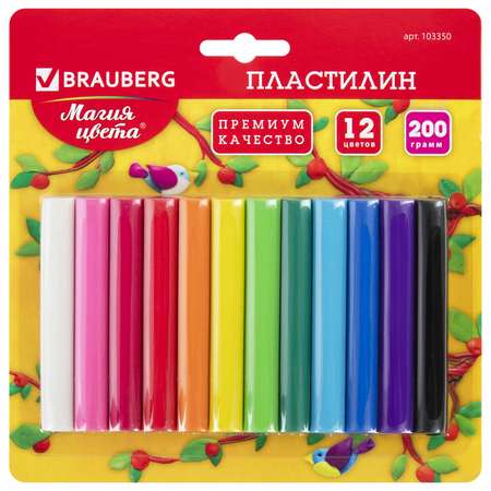 Пластилин Brauberg для лепки набор 12 цветов 200 г