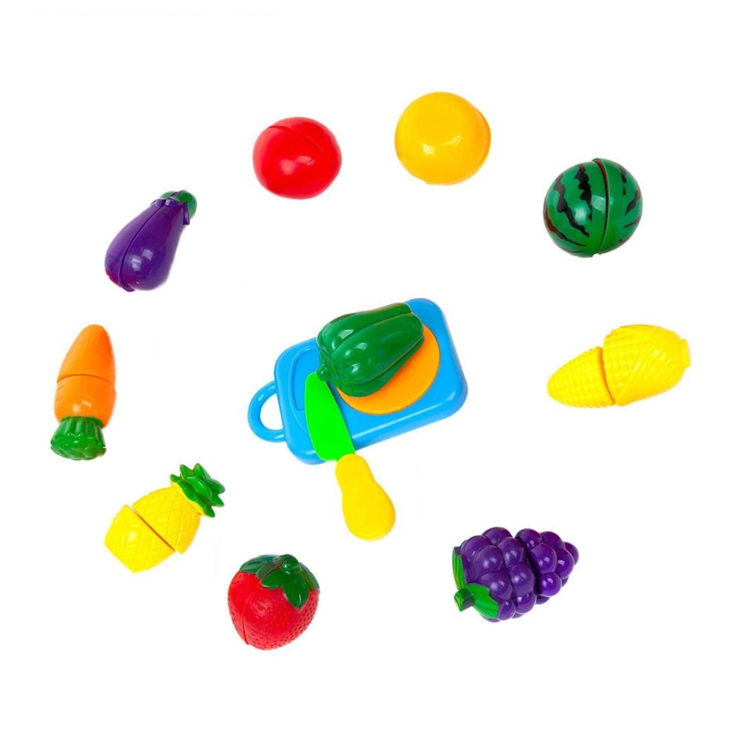 Игровой набор на липучках ABtoys Фрукты и овощи 24 предмета в пакете - фото 1