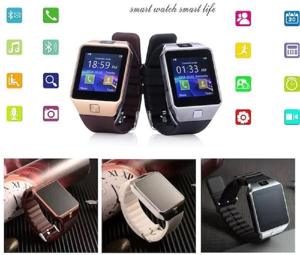 Смарт-часы серые наручные CASTLELADY с камерой Smart Watch DZ 09 умные - фото 8