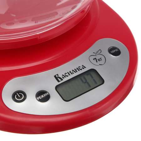 Весы кухонные Luazon Home ВА-010 электронные до 7 кг красные