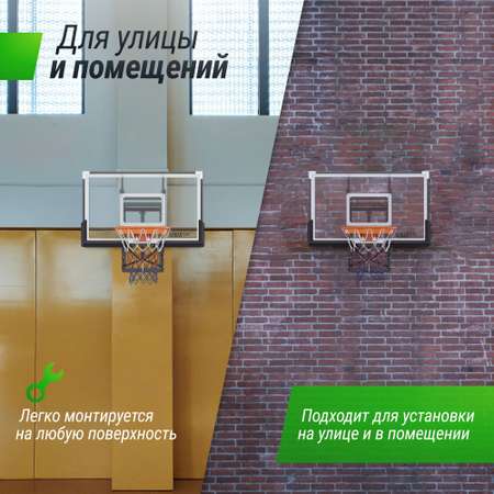 Баскетбольный щит UNIX line из поликарбоната в стальной раме B-Backboard-PC размер щита диаметр кольца R45