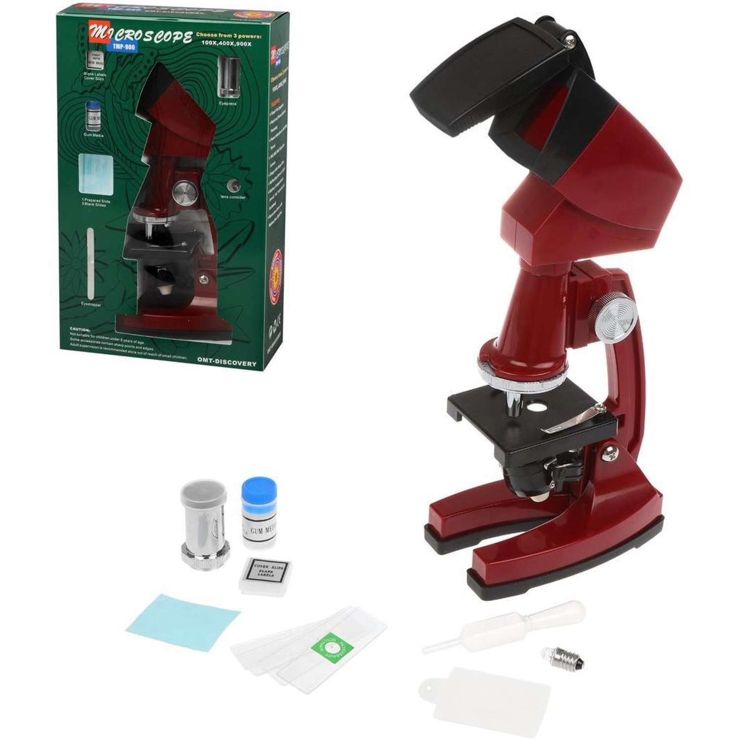Микроскоп Наша Игрушка 90х увеличение 3 объектива - фото 1