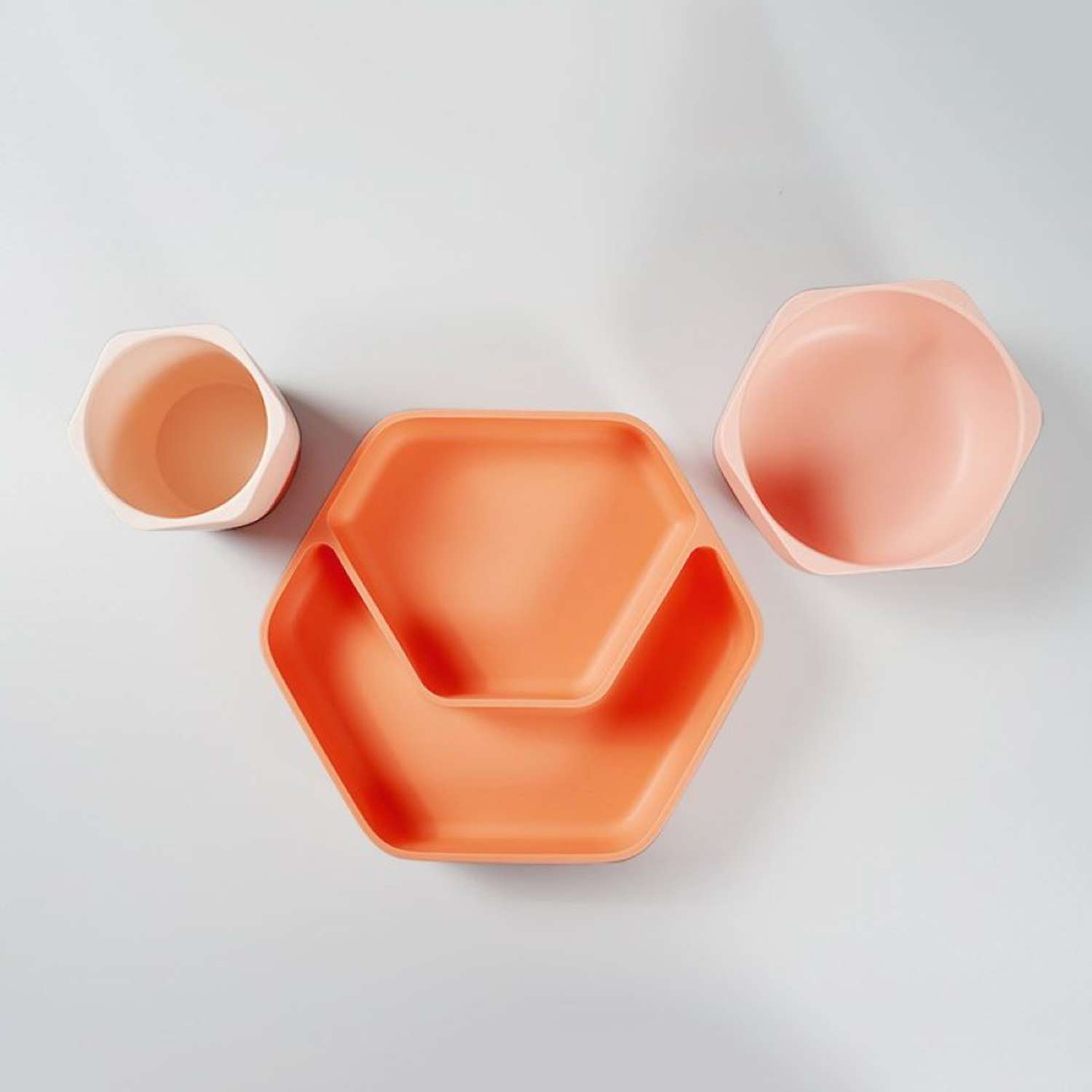 Набор детской посуды HEORSHE Toddler Feeding Set от 6 месяцев силиконовый розовый - фото 3
