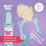 Прорезыватель ROXY-KIDS Meow Teether универсальный на держателе цвет голубой