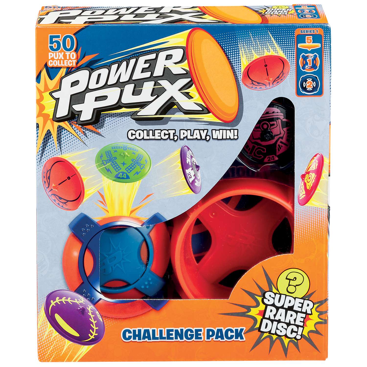 Набор игровой Power Pux 5 фишек-флипов с лончером вызов друзьям в непрозрачной упаковке (Сюрприз) 83106 - фото 1