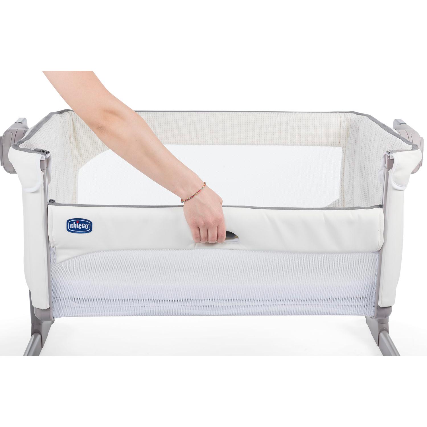 Детская кроватка Chicco Next2Me Magic White Snow прямоугольная, (белый) - фото 14