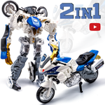 Робот-трансформер BAZUMI металлический Мотоцикл полиция