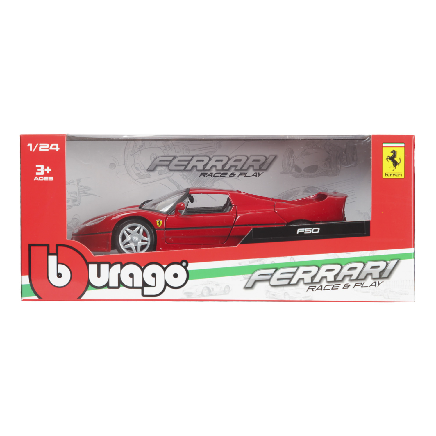 Автомобиль BBurago Ferrari 1:24 красный 18-26010 - фото 2