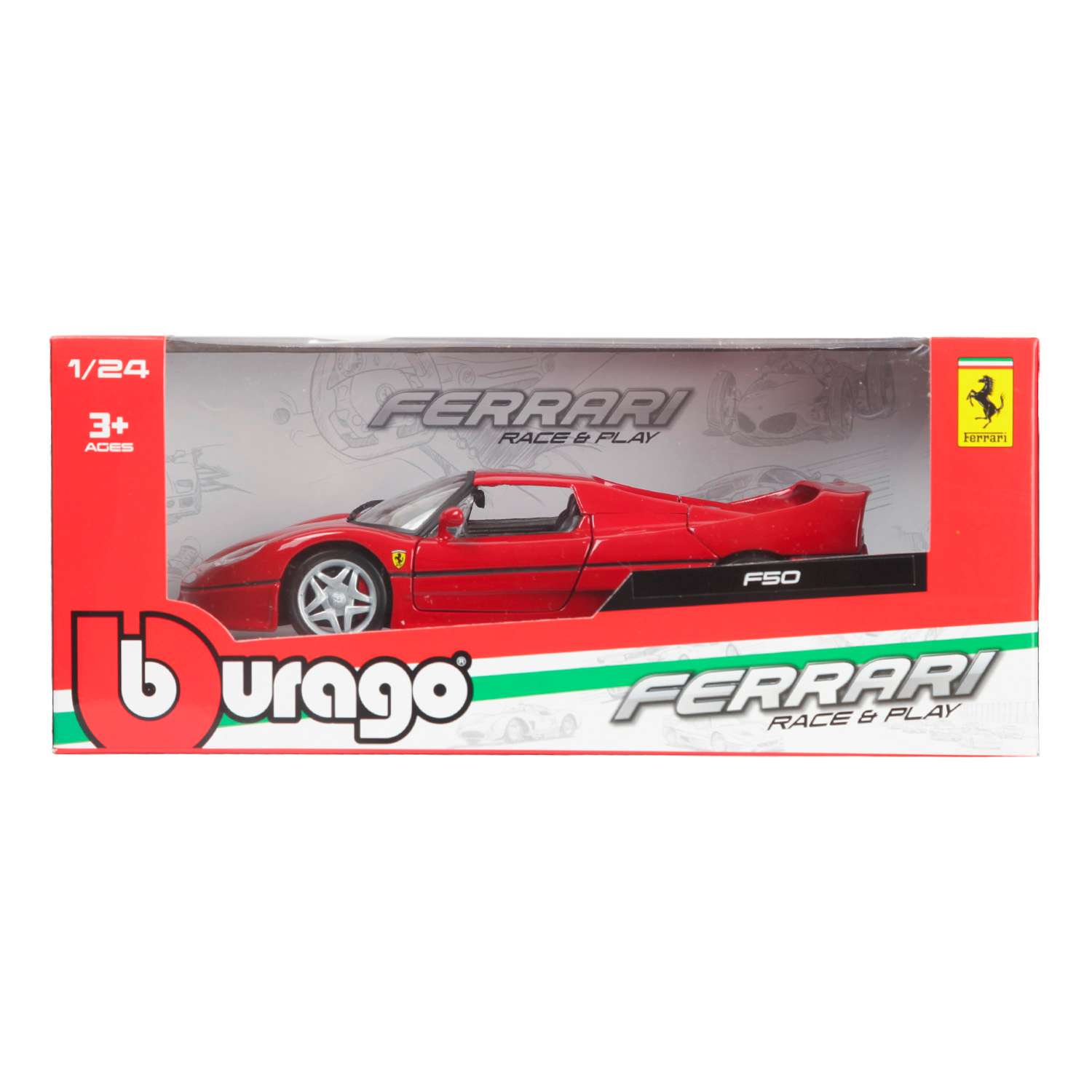 Машина BBurago 1:24 Ferrari F50 Красная 18-26010 18-26010 - фото 2