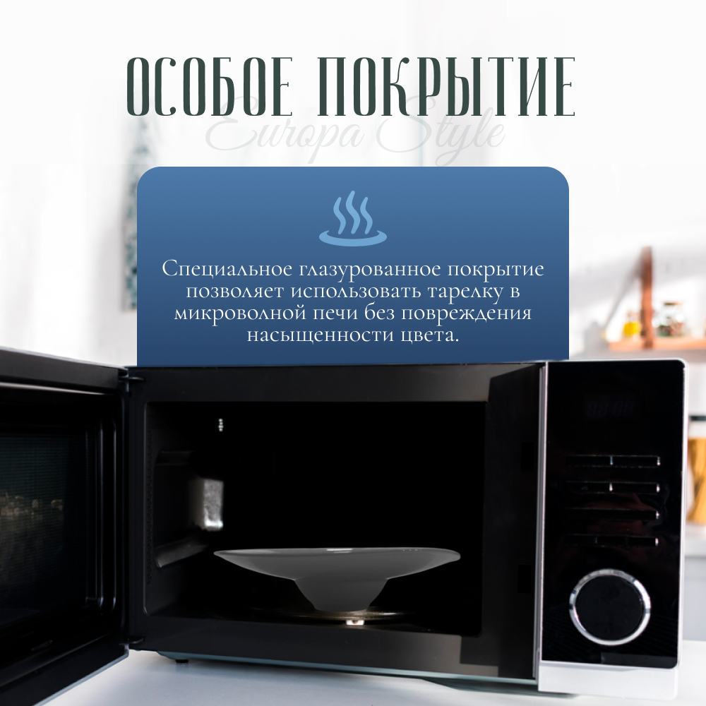 Керамическая тарелка для пасты ZDK обеденная посуда для подачи десертов Homium Europa Style, D25, цвет разноцветный - фото 5