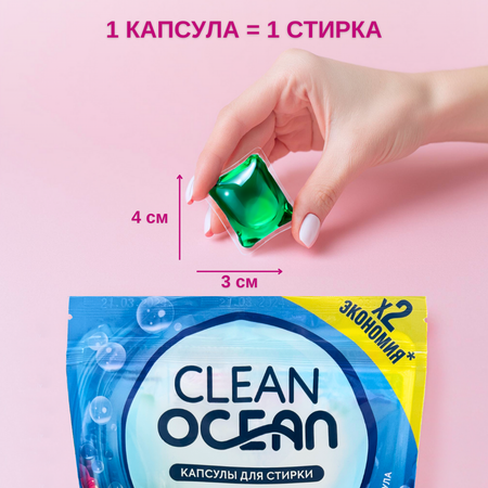 МИНИ Капсулы для стирки Laboratory KATRIN Ocean Clean COLOR 10шт