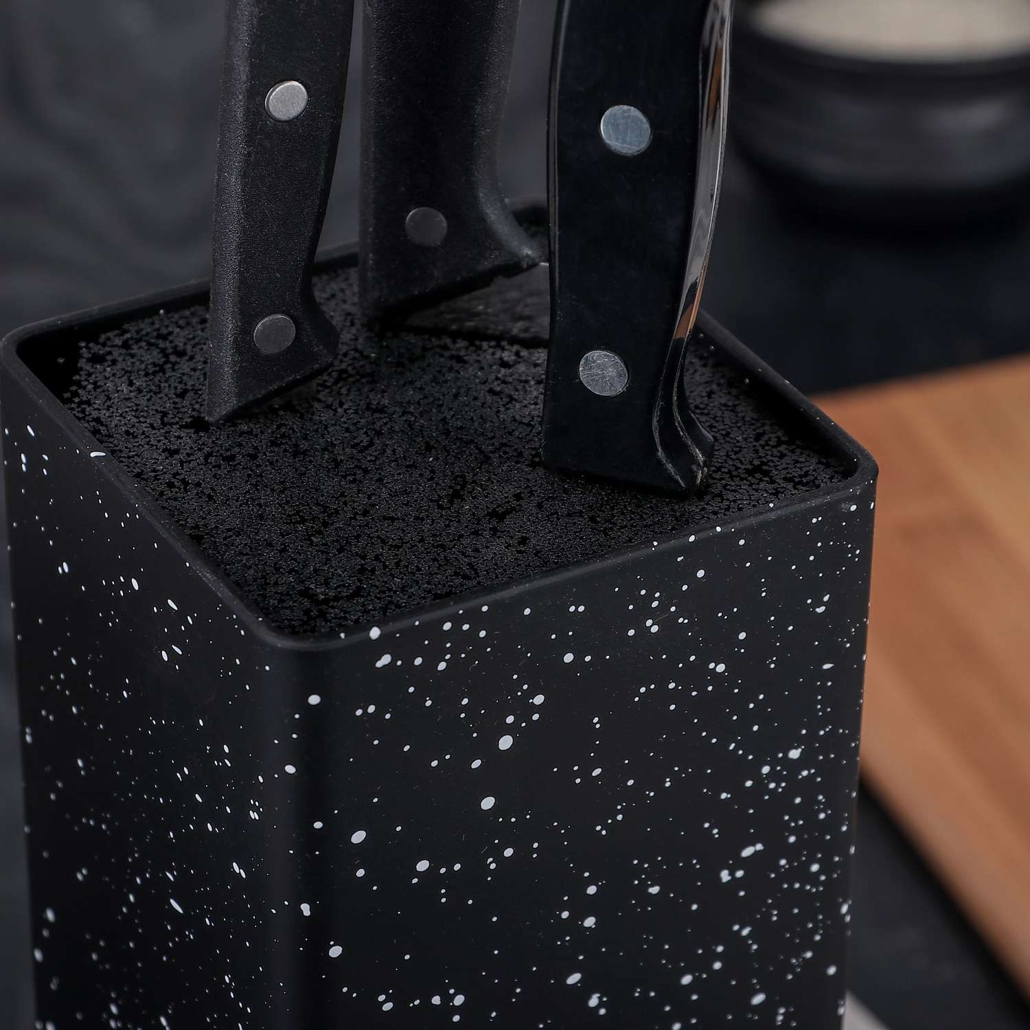 Подставка для ножей Sima-Land Зефир цвет черный квадратная 22х20 см - фото 4