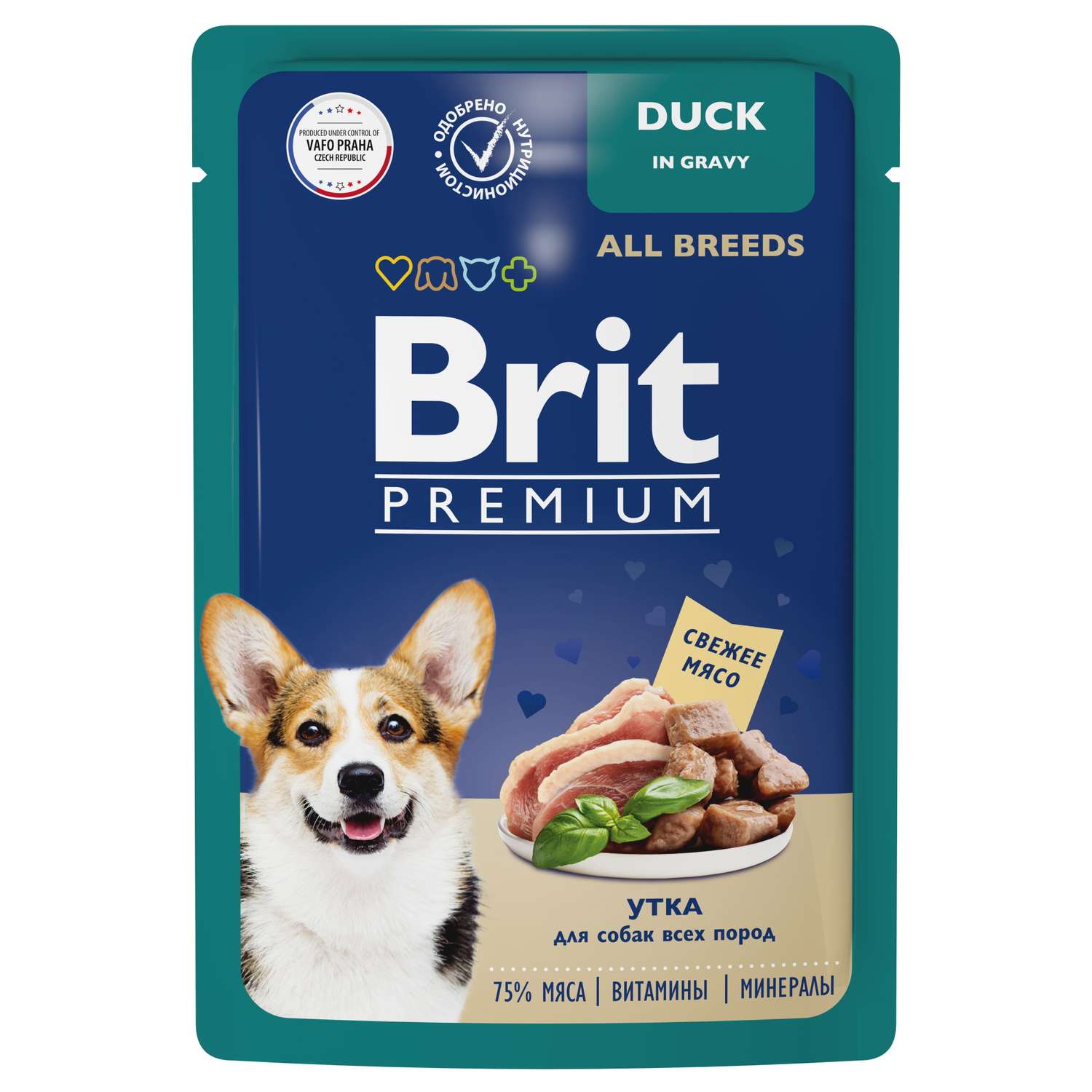 Корм для собак Brit 85г Premium Dog всех пород утка в соусе - фото 1
