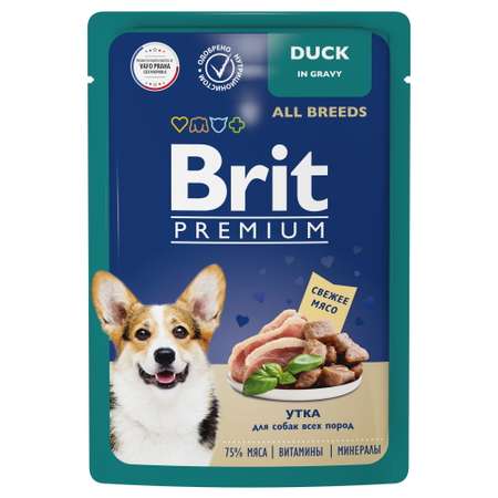 Корм для собак Brit 85г Premium Dog всех пород утка в соусе