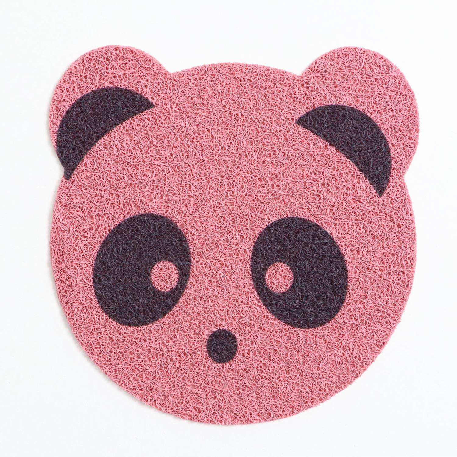 Коврик Пижон 2-в-1 под миску/туалет «Панда» 30 х 30 см розовый - фото 1