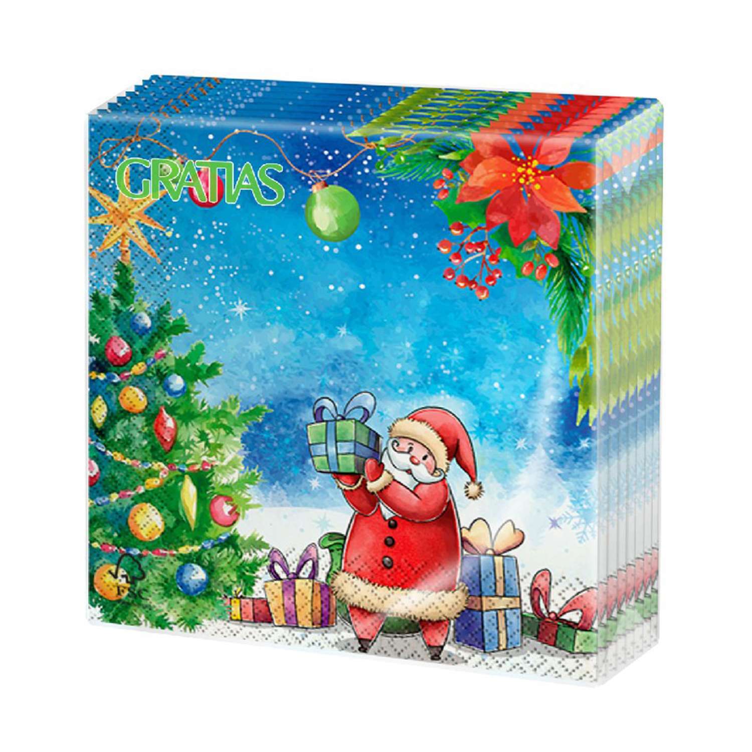 Бумажные салфетки Gratias Дед Мороз с подарками 20 листов - фото 1