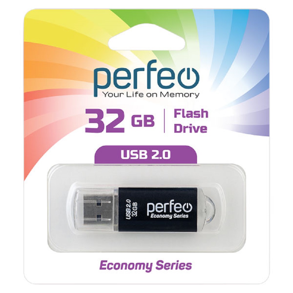 USB флешка Perfeo 32GB E01 Black economy series - фото 1