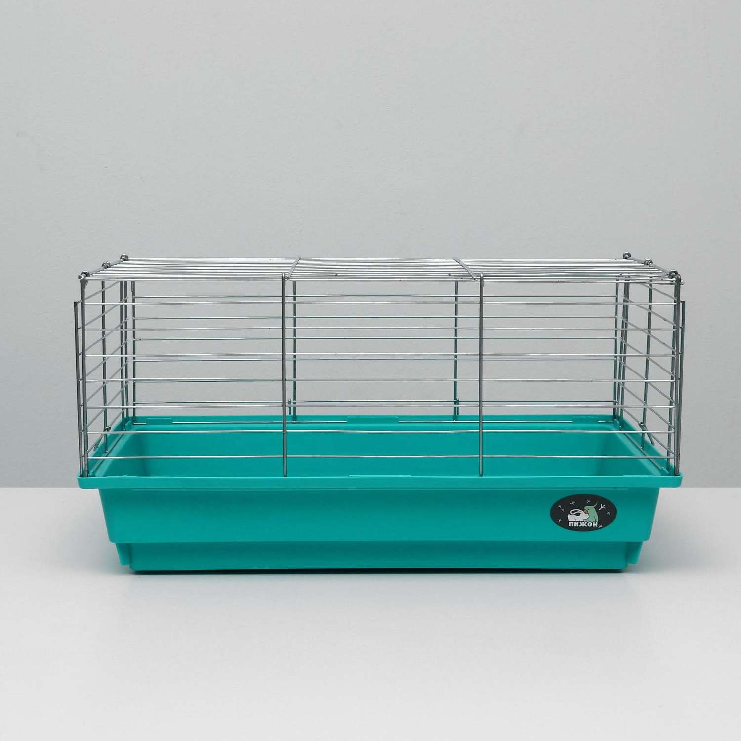 Клетка для кроликов Пижон морских свинок хром 58х40х30 см бирюзовая - фото 4