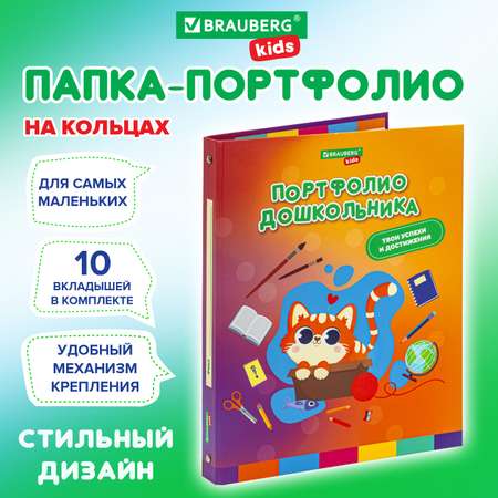 Папка для портфолио Brauberg дошкольника А4 на кольцах