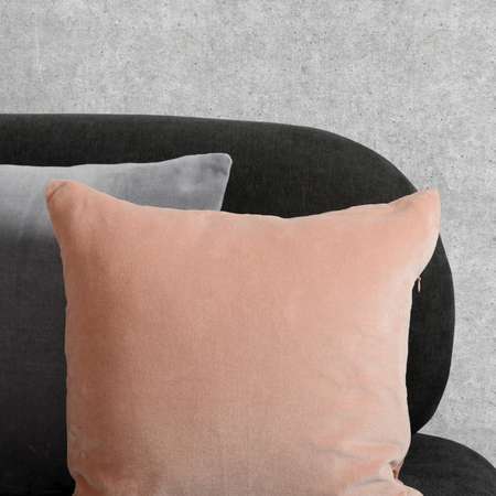 Подушка Tkano декоративная из хлопкового бархата цвета пыльной розы 45х45 см
