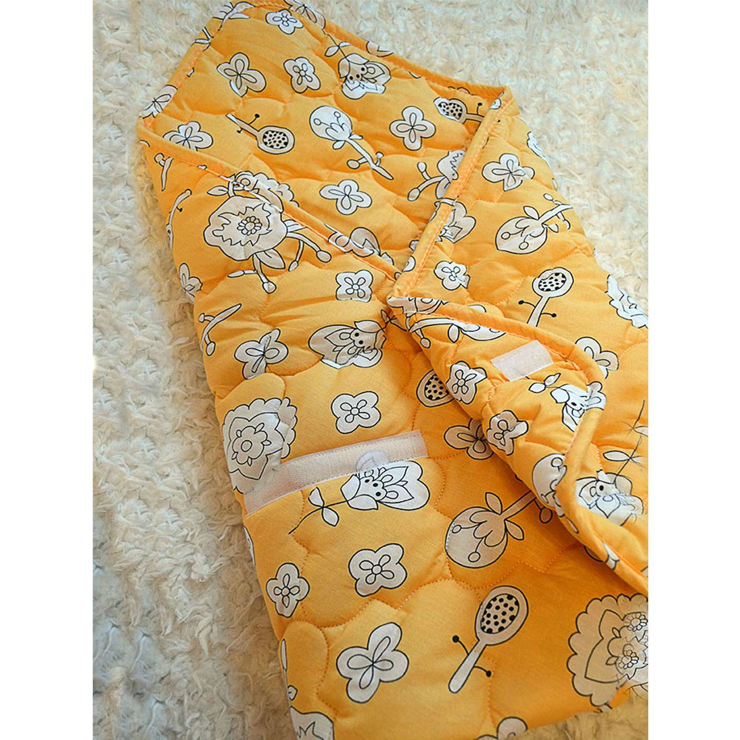 Конверт - одеяло малышу желтое Засыпашки утепленное трансформер хлопок 100 % - фото 2