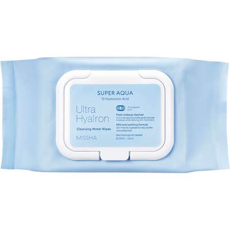 Салфетки MISSHA для умывания и снятия макияжа Super Aqua Ultra Hyalron 30 шт