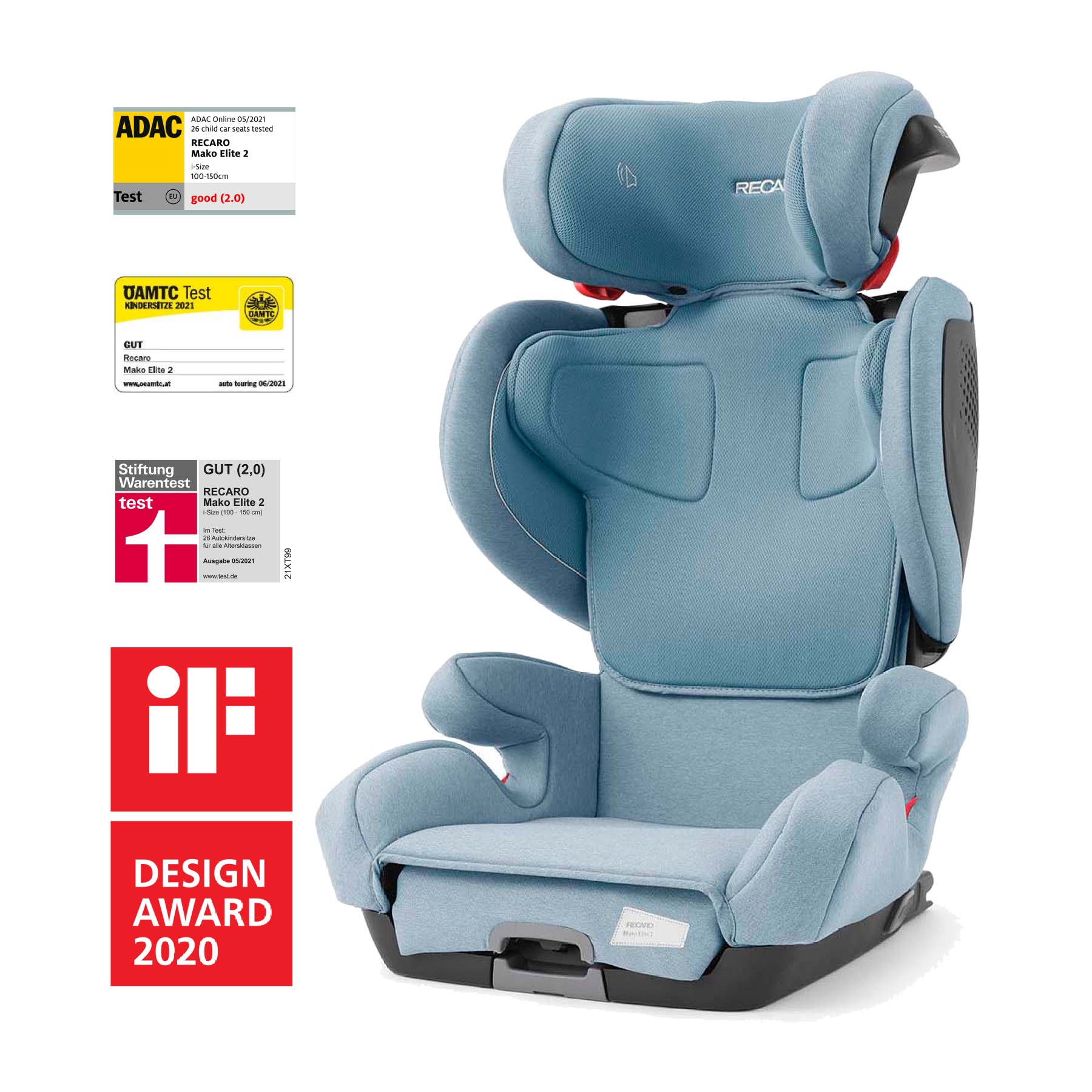 Автокресло Recaro Mako 2 Elite 2/3 Prime Frozen blue 00089042340050 - фото 2